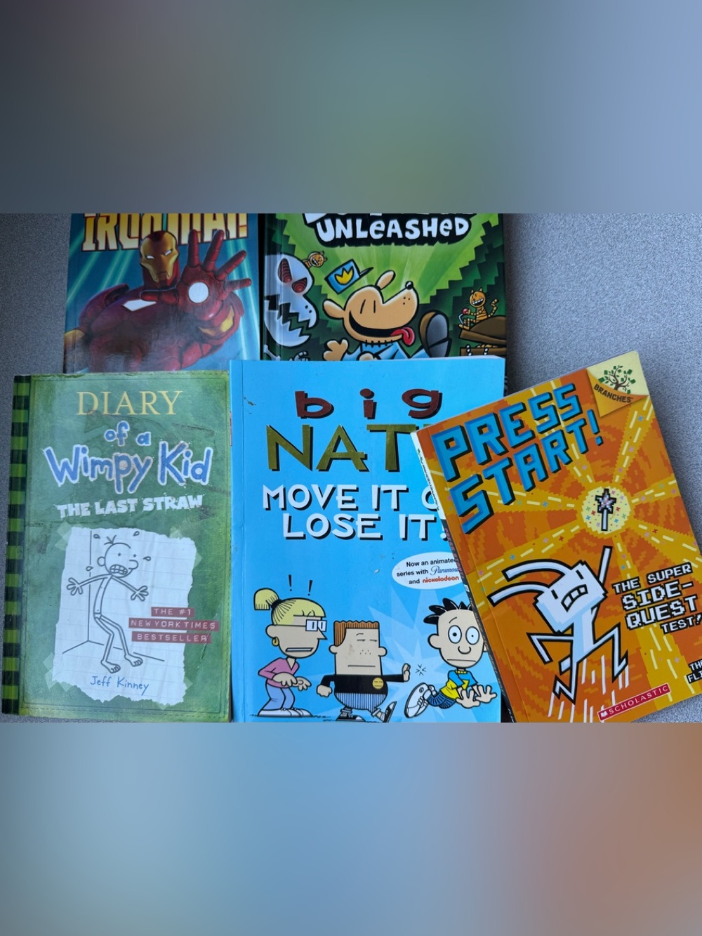 Graphic Novel Early Chapter Novrls Book Lot Big Nate Move It or Lose It Used